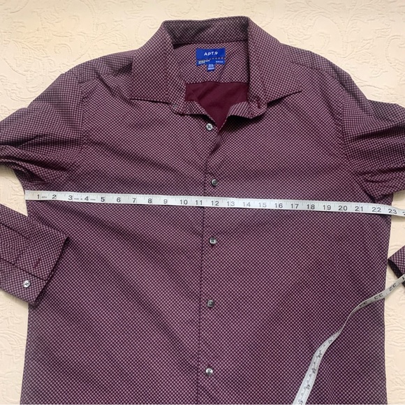 Apt. 9 Burgundy Premier Flex Slim Fit Button Up Wrinkle Resistant Dress Shirt - Picture 6 of 7